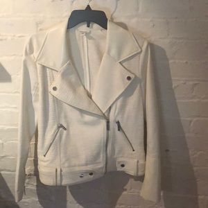 Cotton and leather jacket